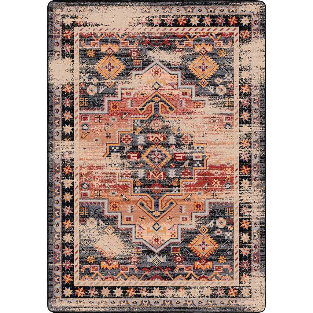 Persian Sunset- Distressed Area Rug