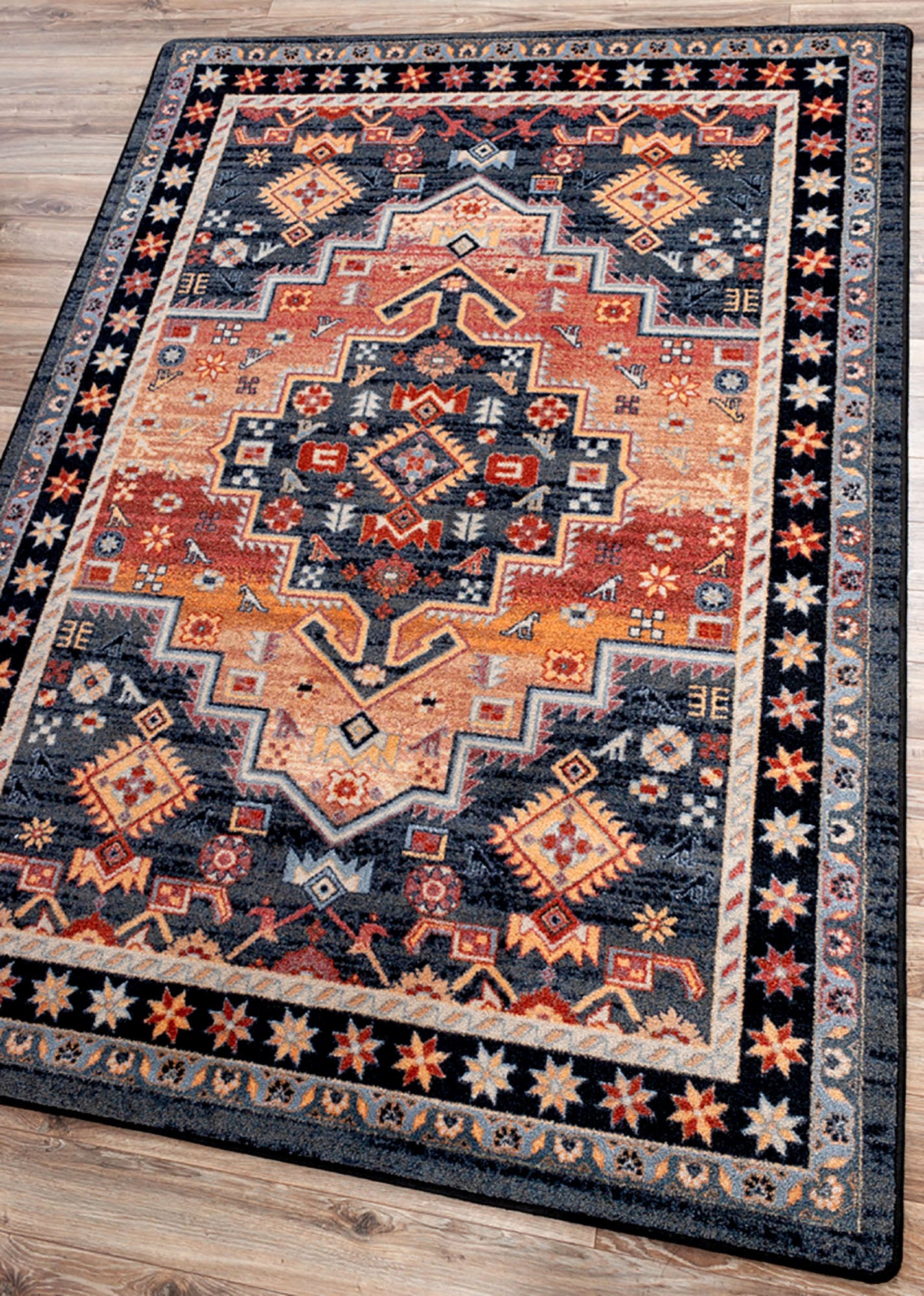 Persian Sunset- Distressed Area Rug