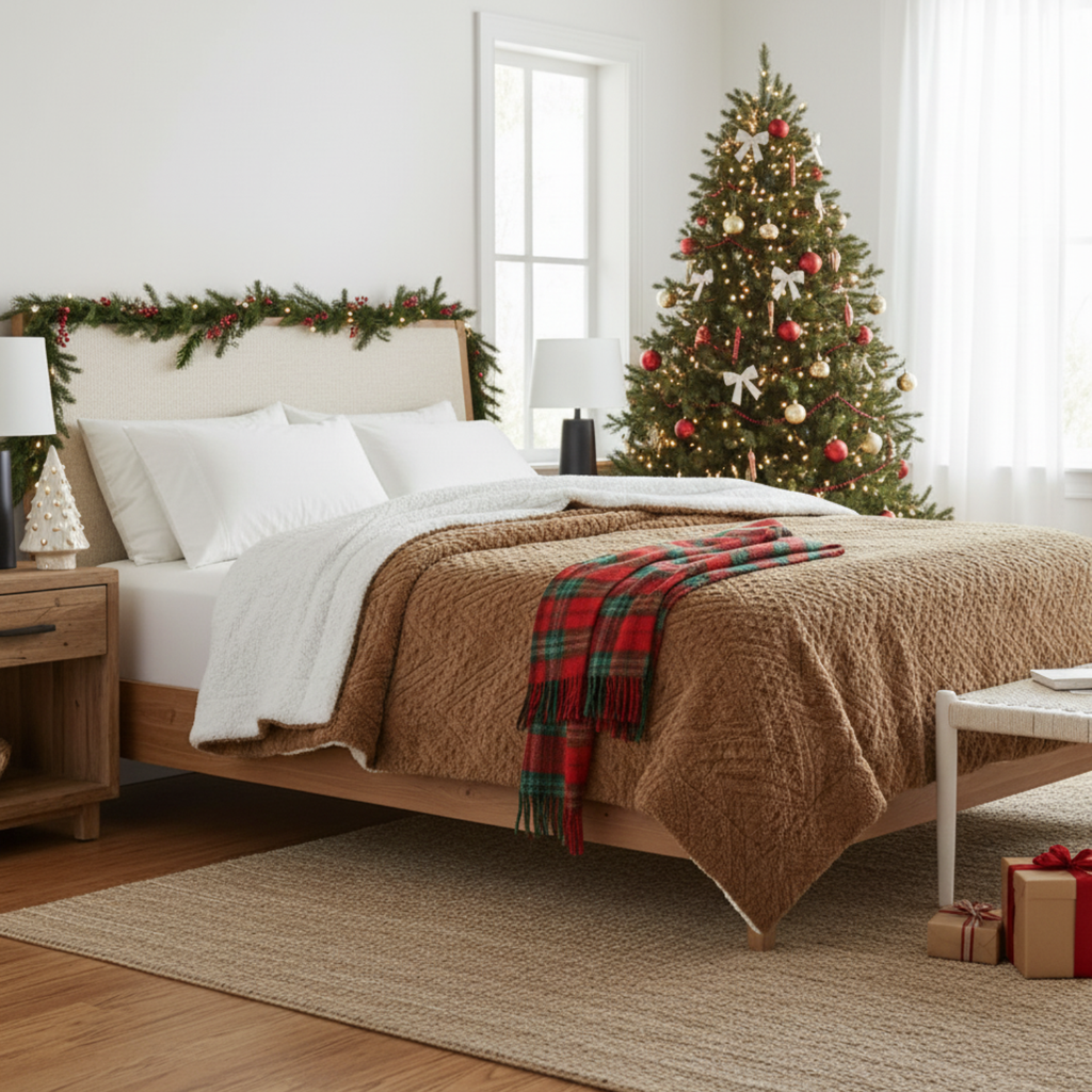 Tache Caramel Brown Faux Fur Throw Blanket