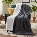 Tache Faux Fur Steel Navy Blue Diamond Trellis Pattern Throw Blanket