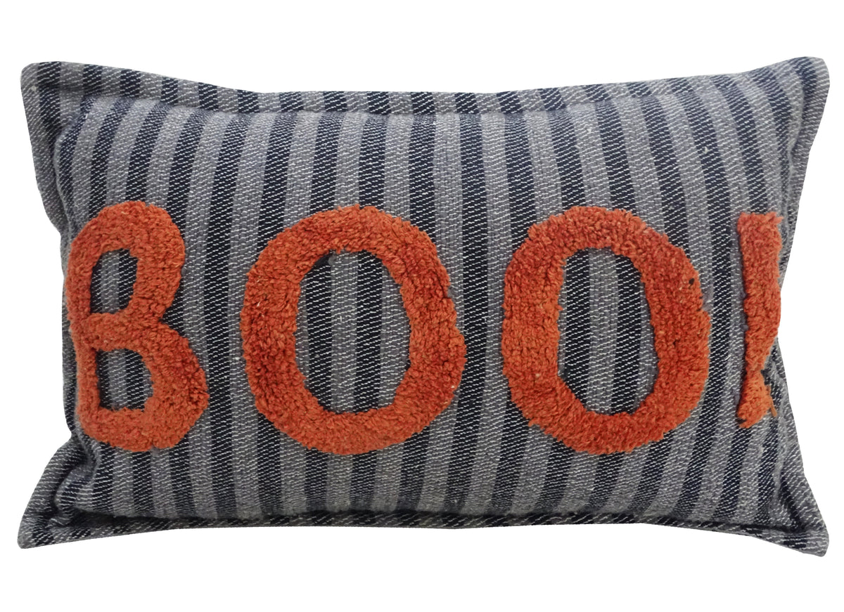 Vibhsa Halloween Throw Pillow Texted BOO! 14" x 24"