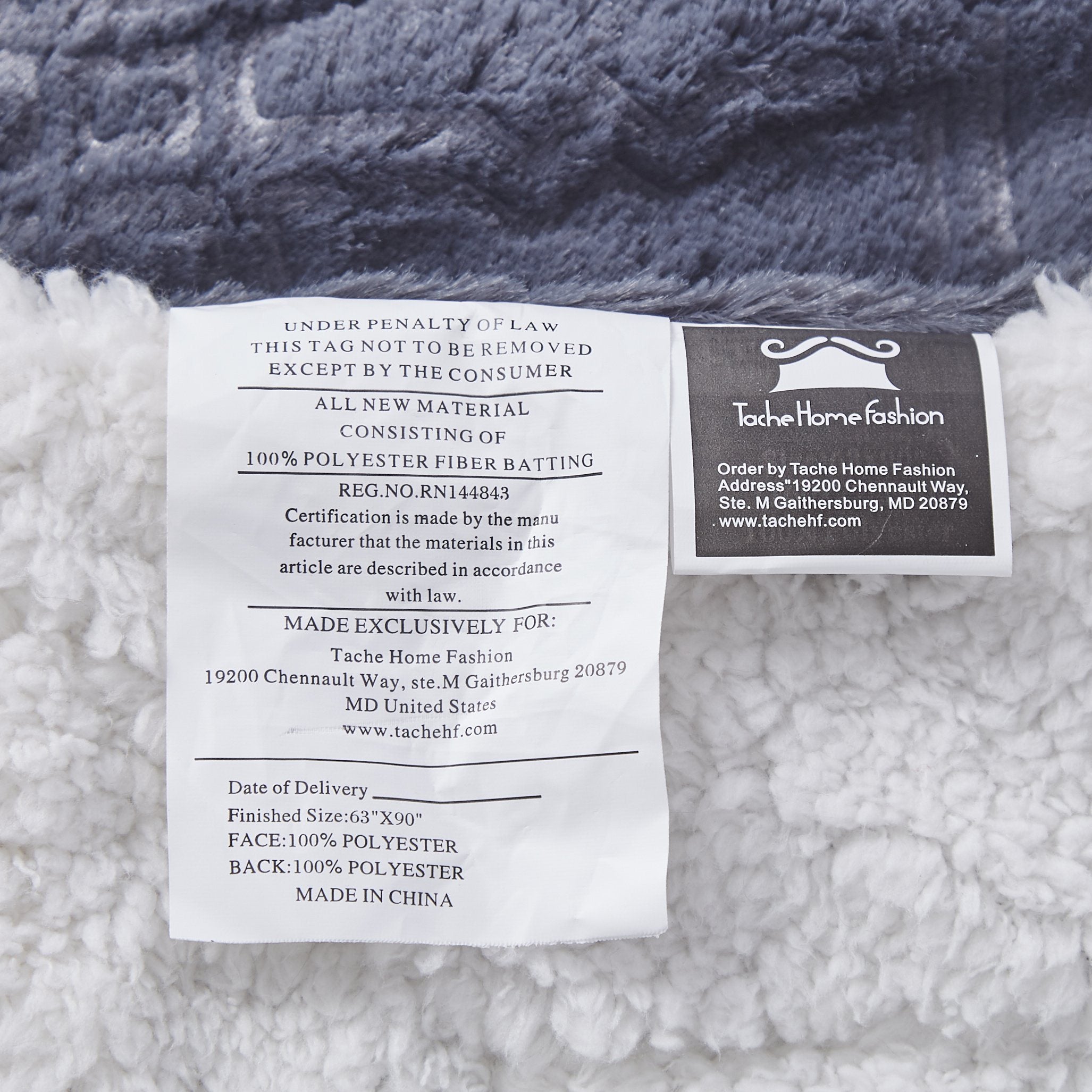 Tache Faux Fur Steel Navy Blue Diamond Trellis Pattern Throw Blanket