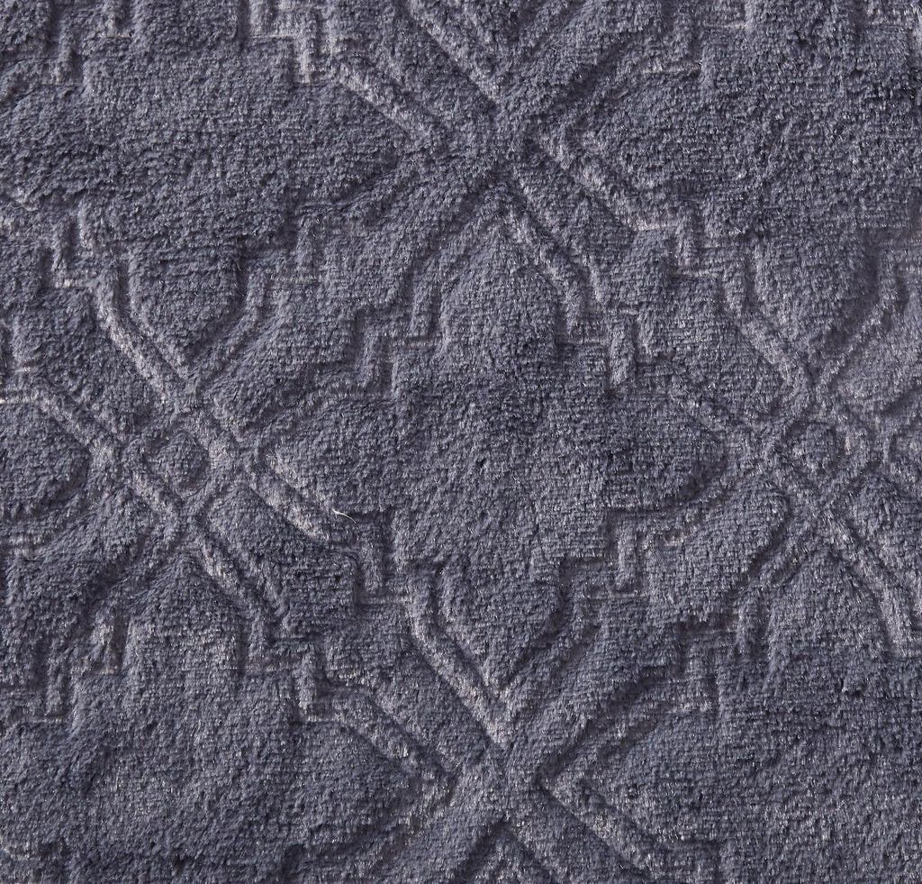 Tache Faux Fur Steel Navy Blue Diamond Trellis Pattern Throw Blanket