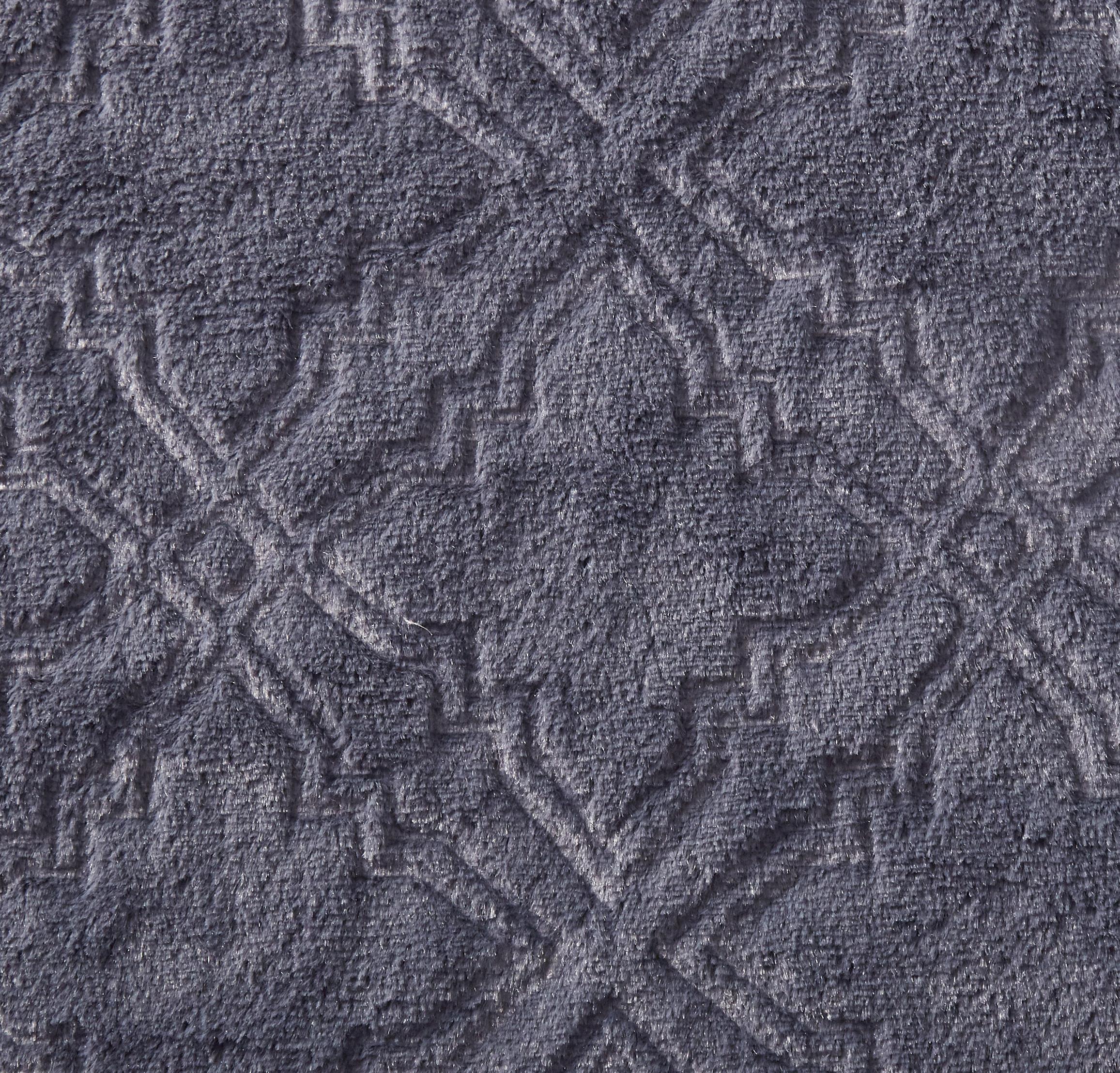 Tache Faux Fur Steel Navy Blue Diamond Trellis Pattern Throw Blanket