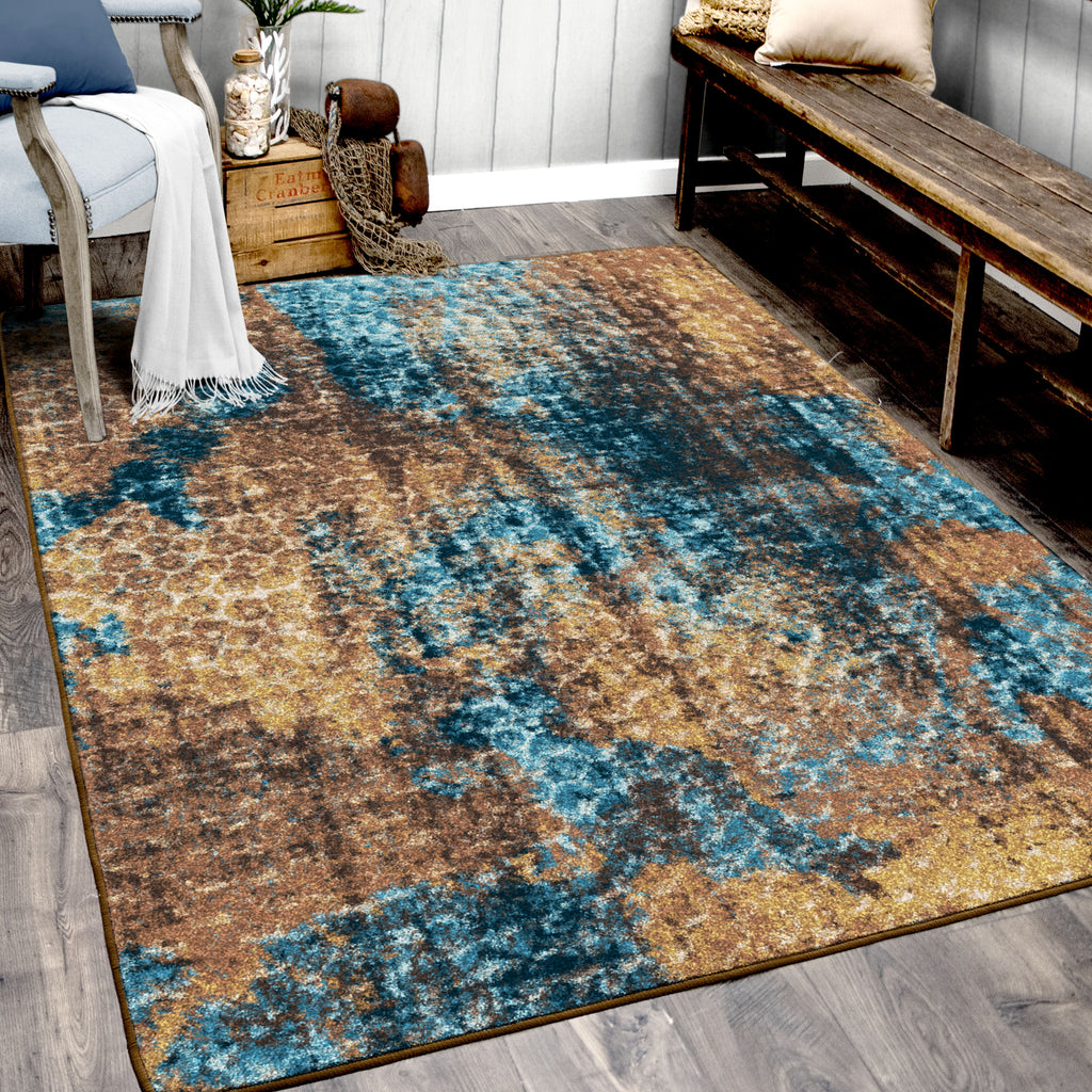Turquoise Splash Area Rug