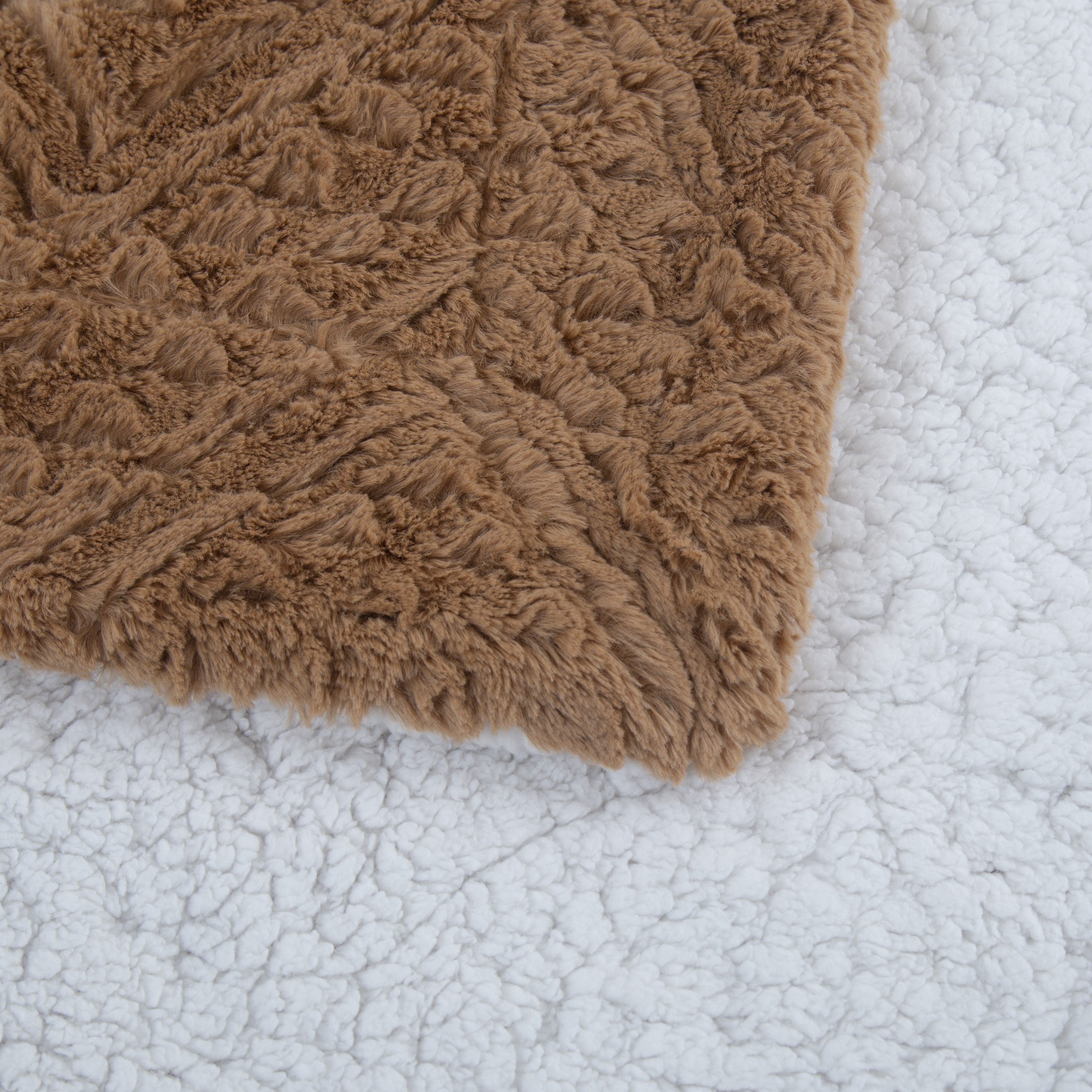 Tache Caramel Brown Faux Fur Throw Blanket