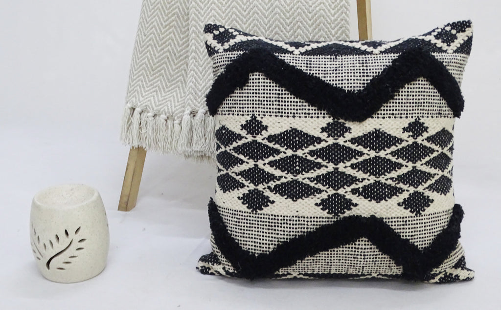 Decorative Tufted Chevron Pillow