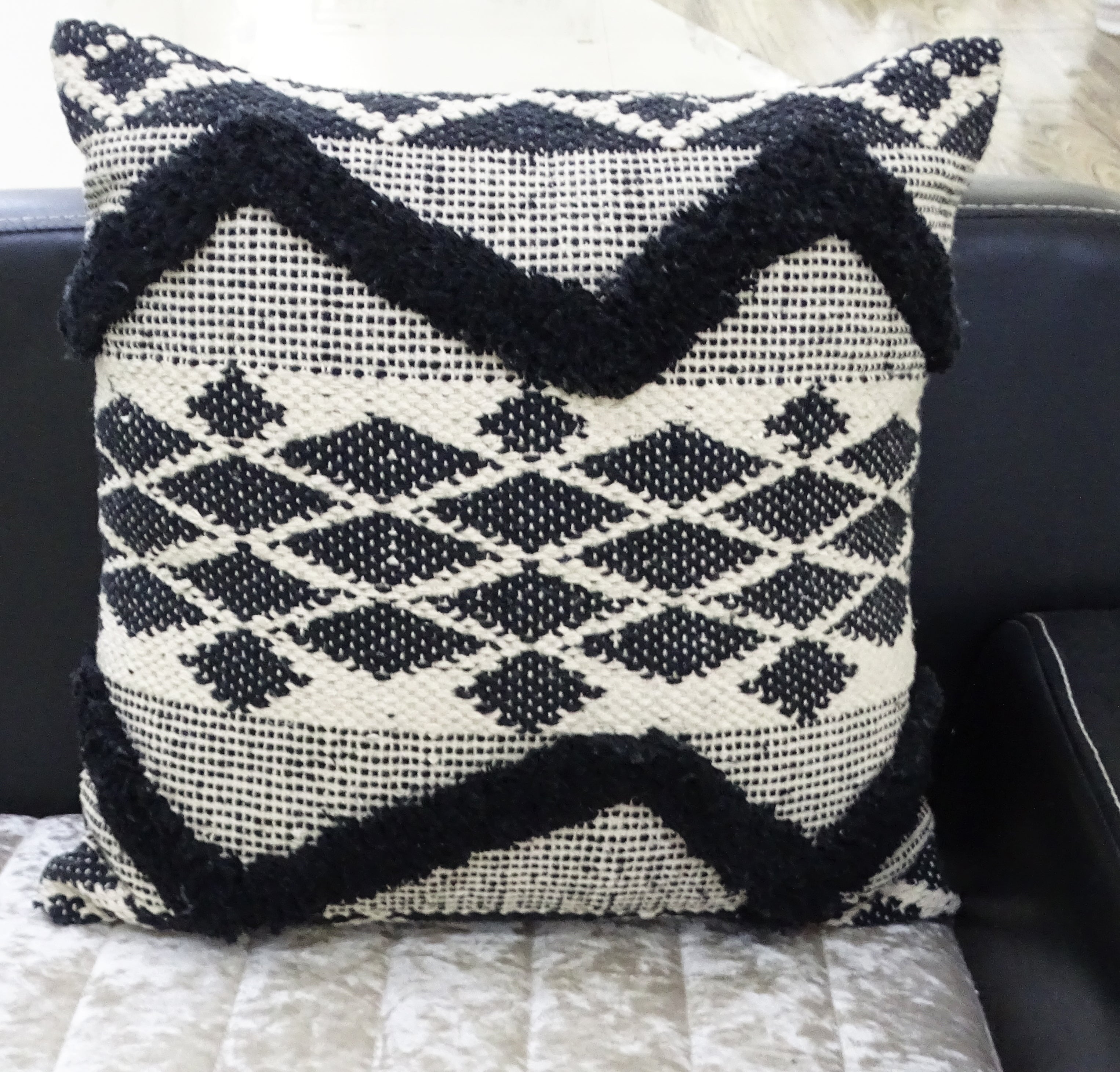 Decorative Tufted Chevron Pillow