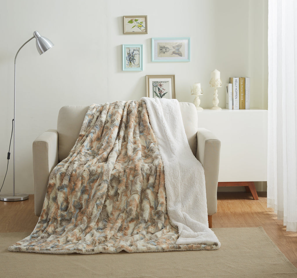 Tache Luxurious Russian Lynx Faux Fur Throw Blanket