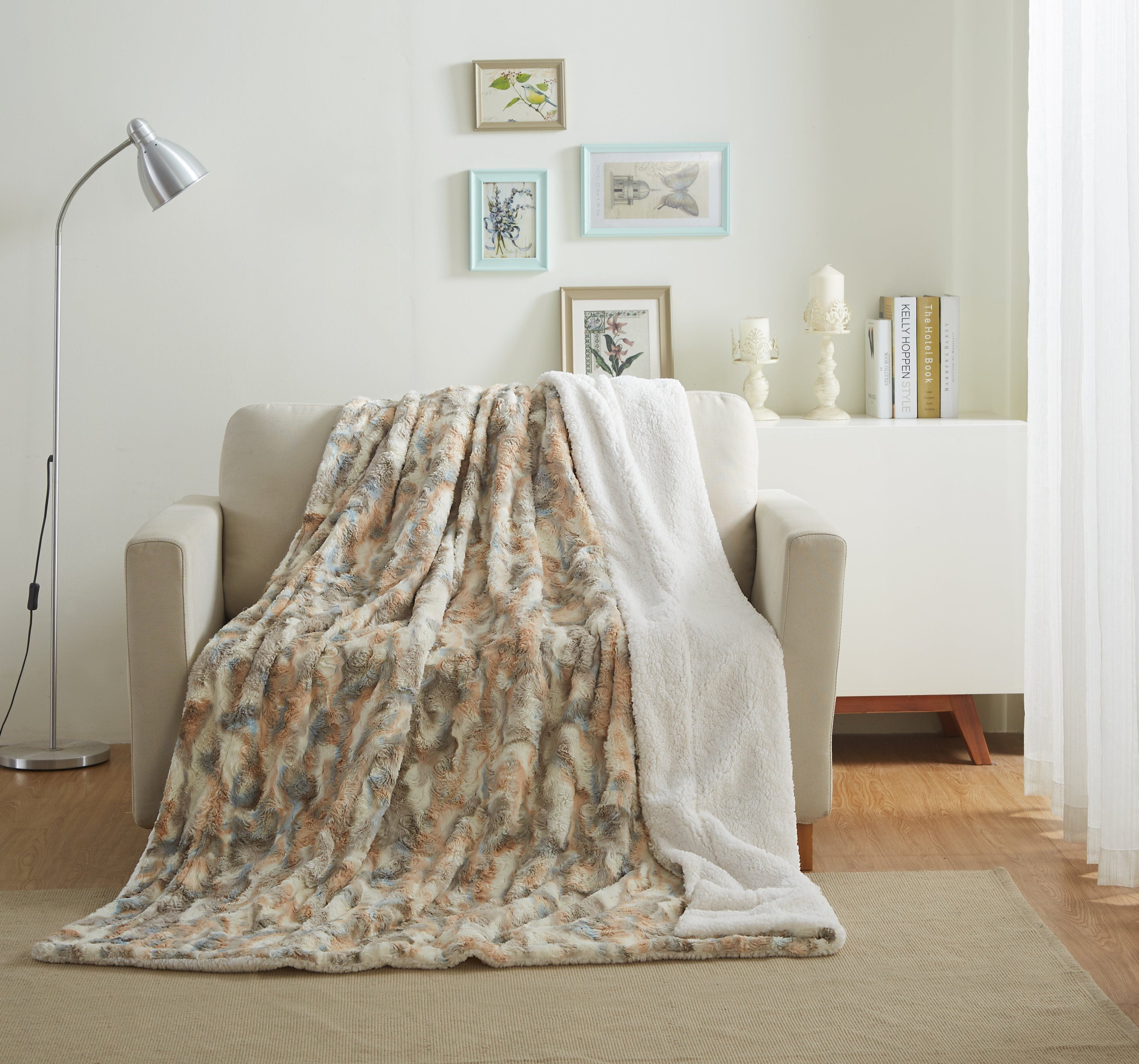 Tache Luxurious Russian Lynx Faux Fur Throw Blanket