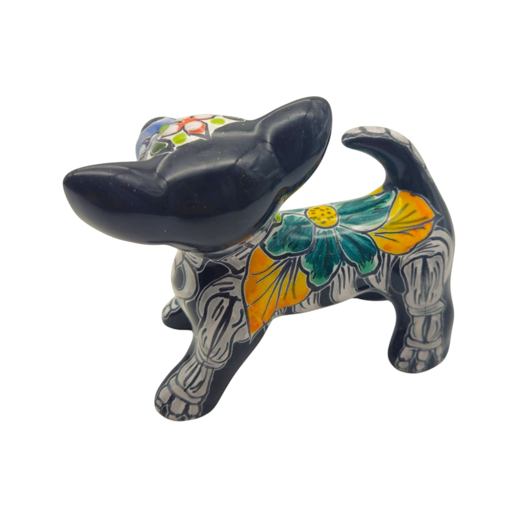Mini Talavera Chihuahua | Colorful Day of the Dead Figurine