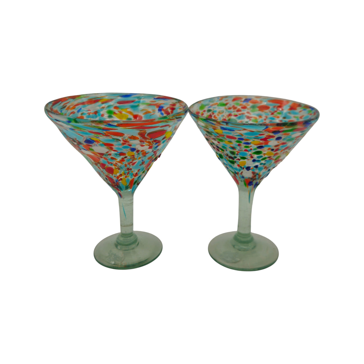 Confetti Pebbled Martini Glass | Hand-Blown Mexican Barware