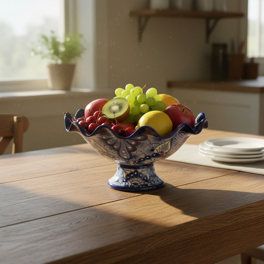 Talavera Fruit Basket | Hand-Painted Mexican Ceramic Centerpiece